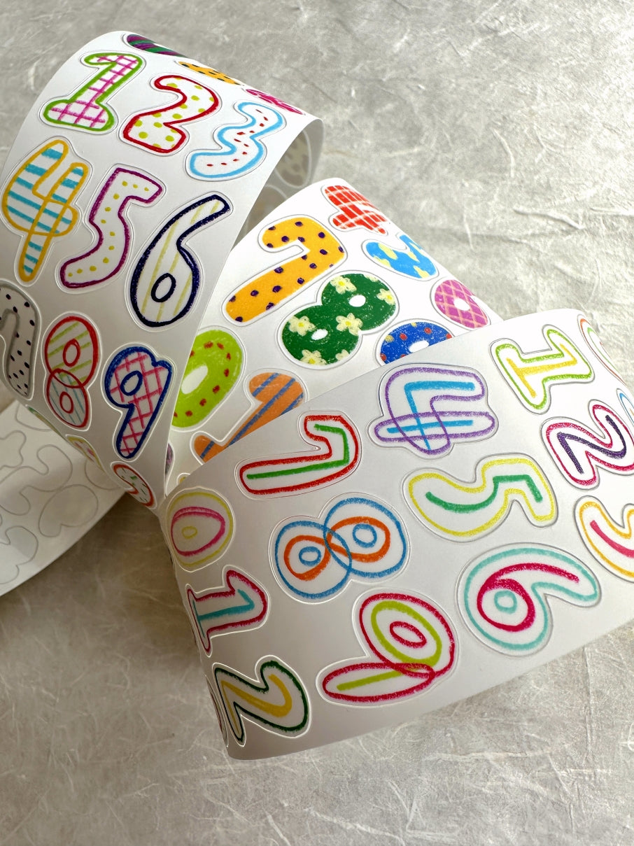 BuLan's Studio - Large Numbers kiss-cut synthetic paper tape SAMPLES