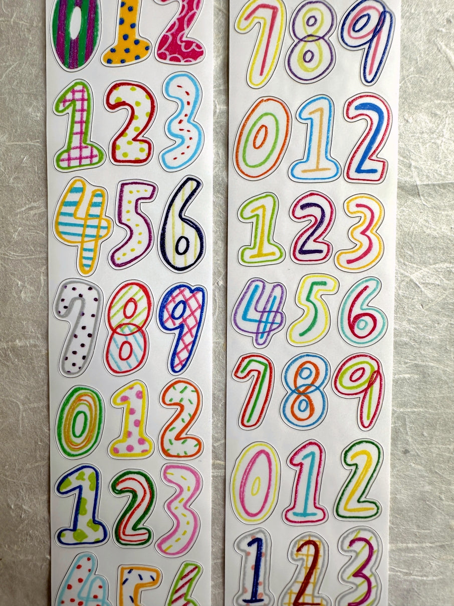 BuLan's Studio - Large Numbers kiss-cut synthetic paper tape SAMPLES