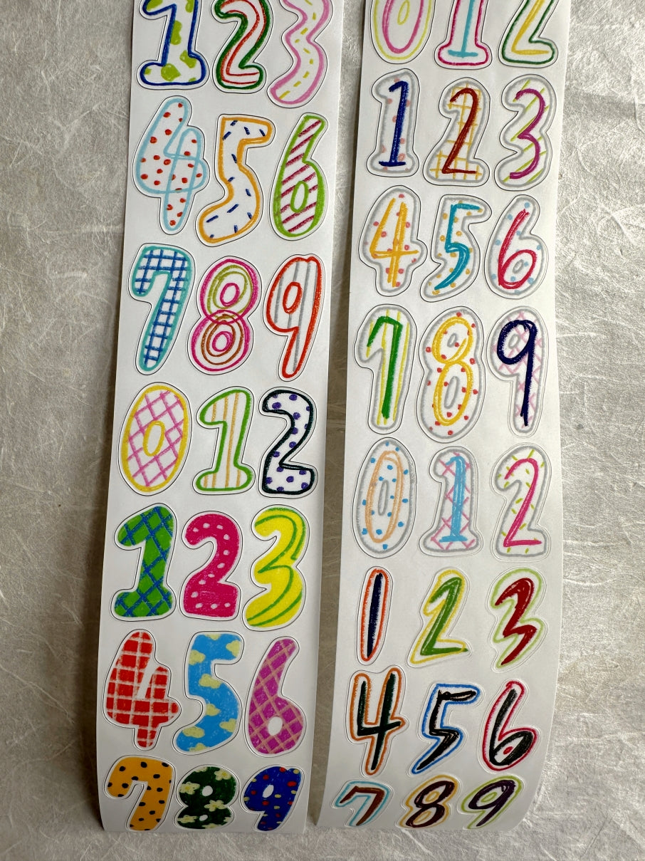 BuLan's Studio - Large Numbers kiss-cut synthetic paper tape SAMPLES