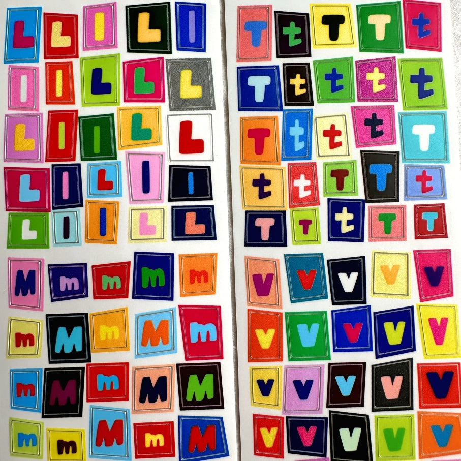 BuLan's Studio - Colorful Letters kiss-cut synthetic paper tape (4.5 cm x 140 cm) SAMPLES