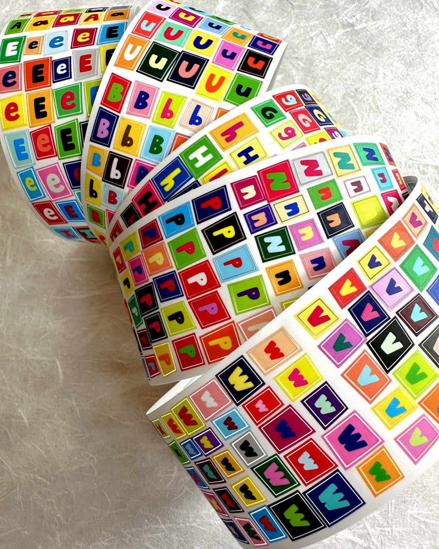 BuLan's Studio - Colorful Letters kiss-cut synthetic paper tape (4.5 cm x 140 cm) SAMPLES