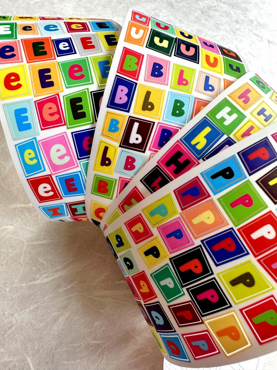 BuLan's Studio - Colorful Letters kiss-cut synthetic paper tape (4.5 cm x 140 cm) SAMPLES