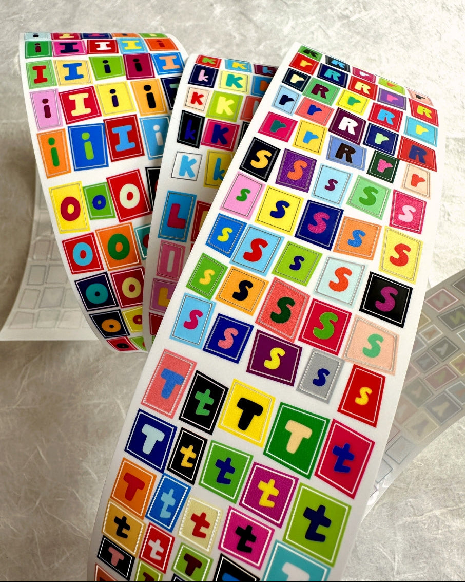 BuLan's Studio - Colorful Letters kiss-cut synthetic paper tape (4.5 cm x 140 cm) SAMPLES