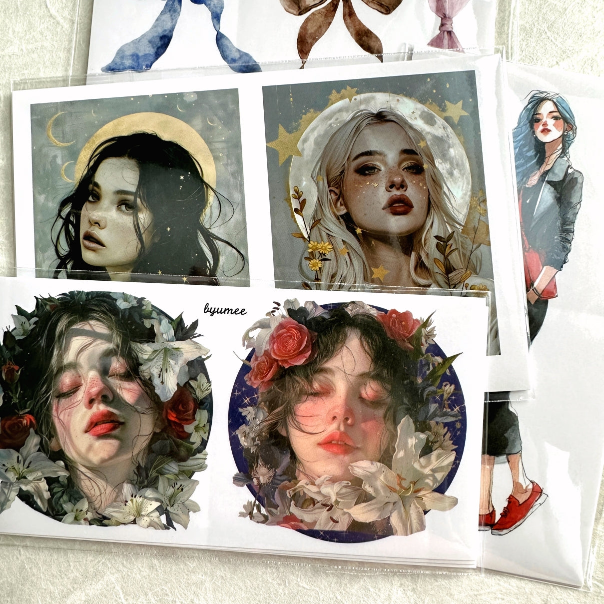 Byumee - stickers and journal ephemera bundle of 12 sticker packs [DESTASH]