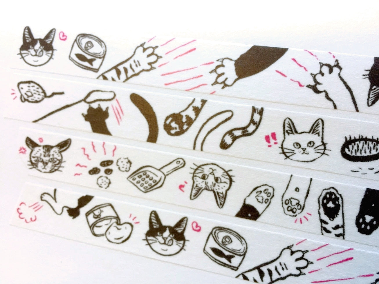 Cafe Little Bear - Life with Cat washi tape SAMPLES