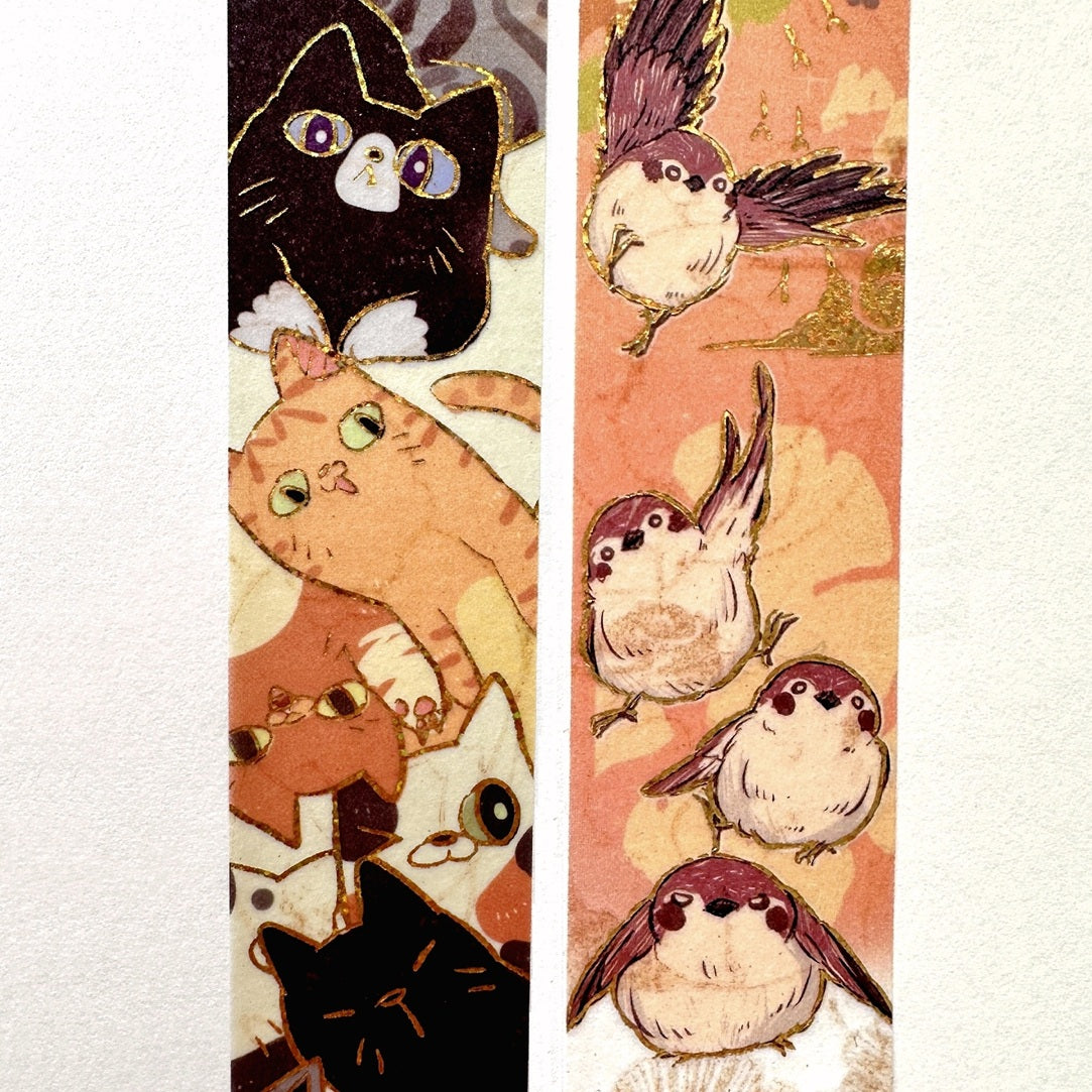 Creepyllama (Malaysia) - Meow & Sparrow gold foil washi tapes SAMPLES