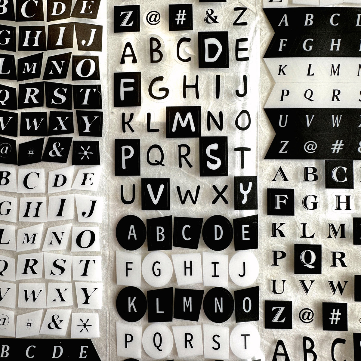 Candy Poetry - Black & White Letters kiss-cut PET tape SAMPLES