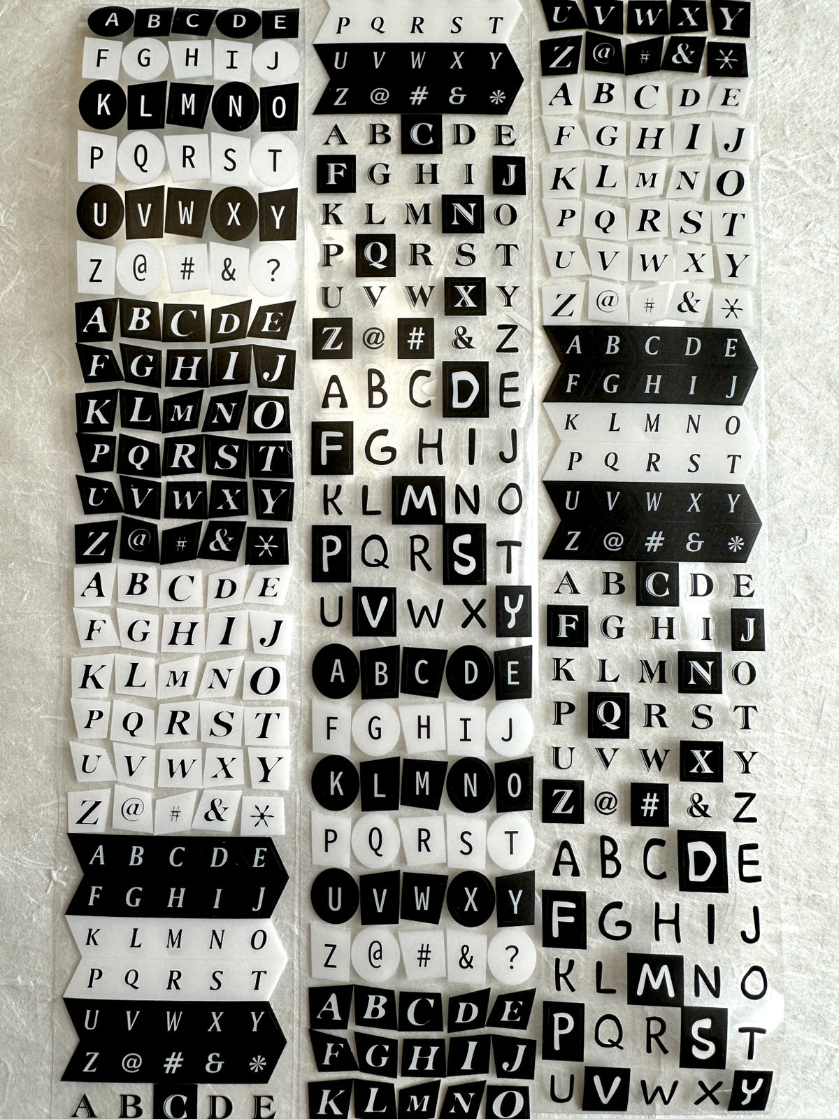 Candy Poetry - Black & White Letters kiss-cut PET tape SAMPLES