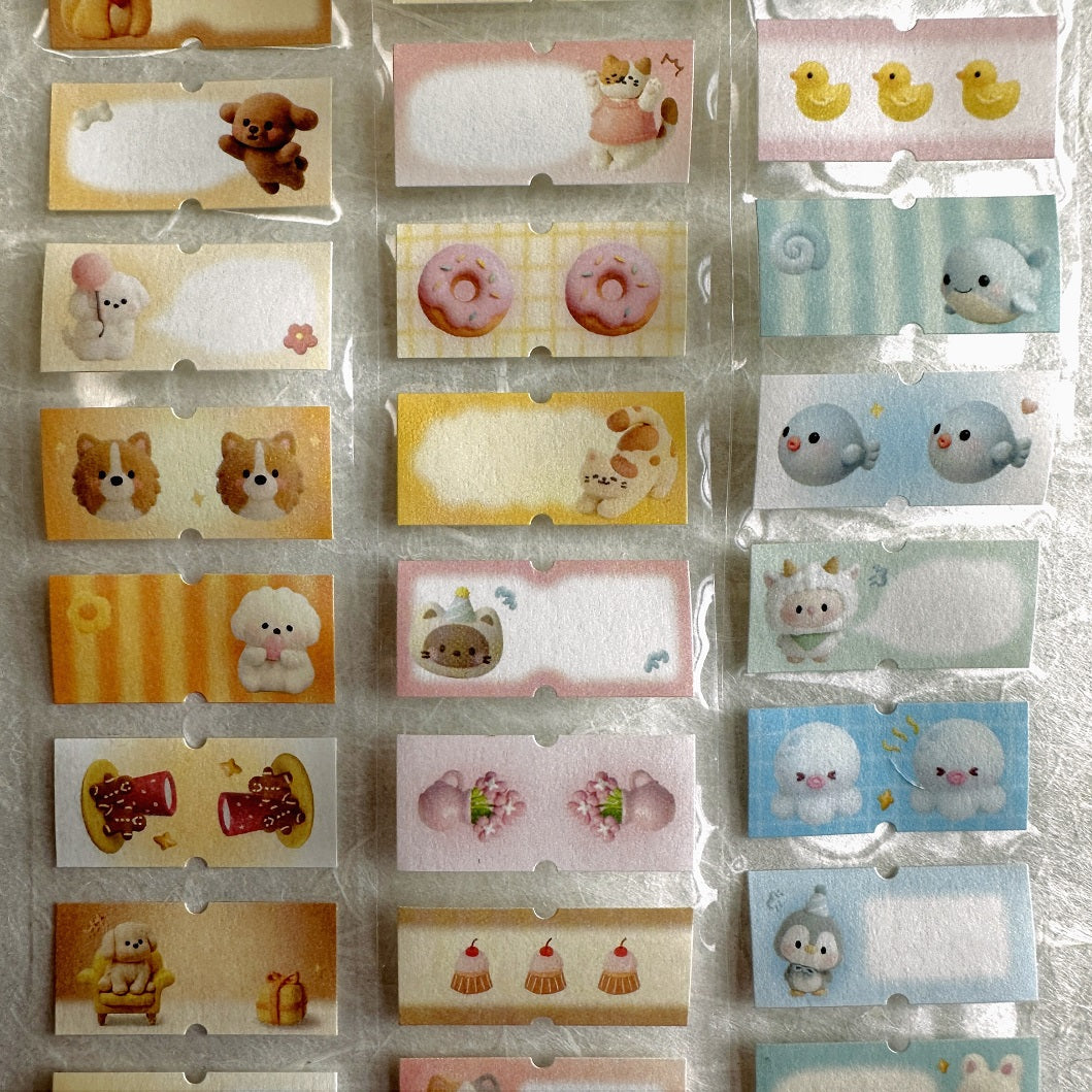 Cardlover - Soft & Fluffy Diary Series writable label sticker SAMPLES