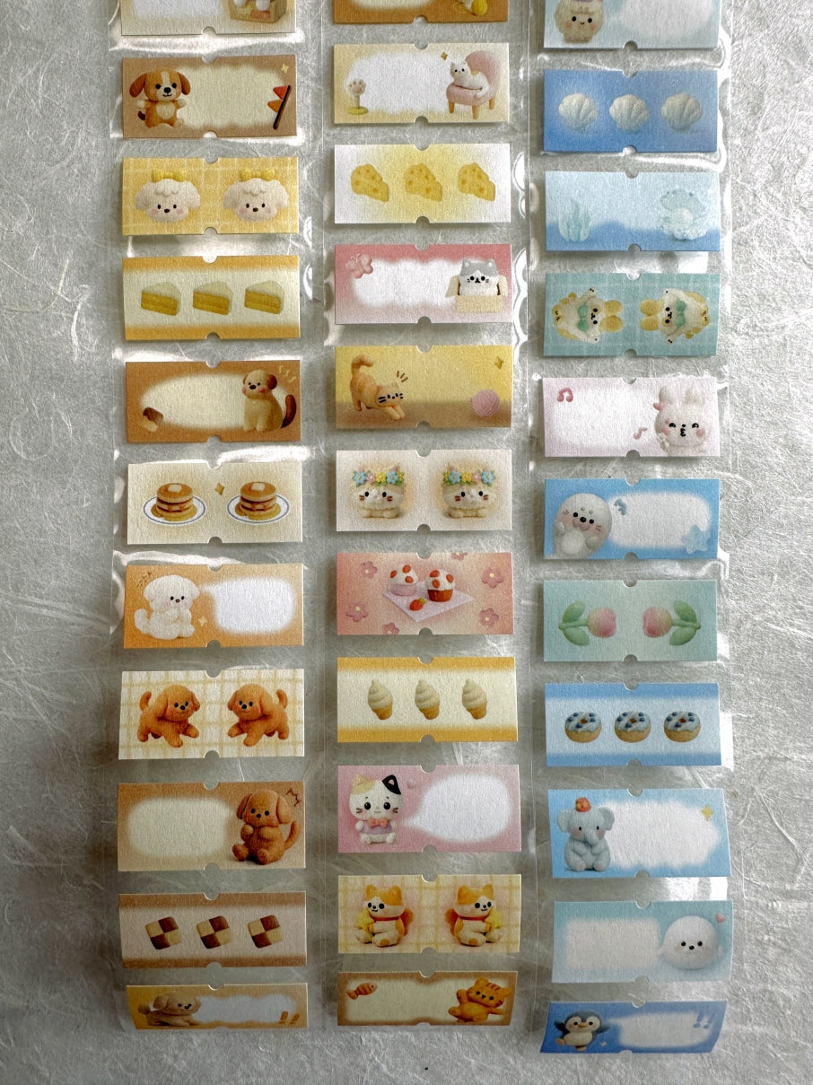 Cardlover - Soft & Fluffy Diary Series writable label sticker SAMPLES