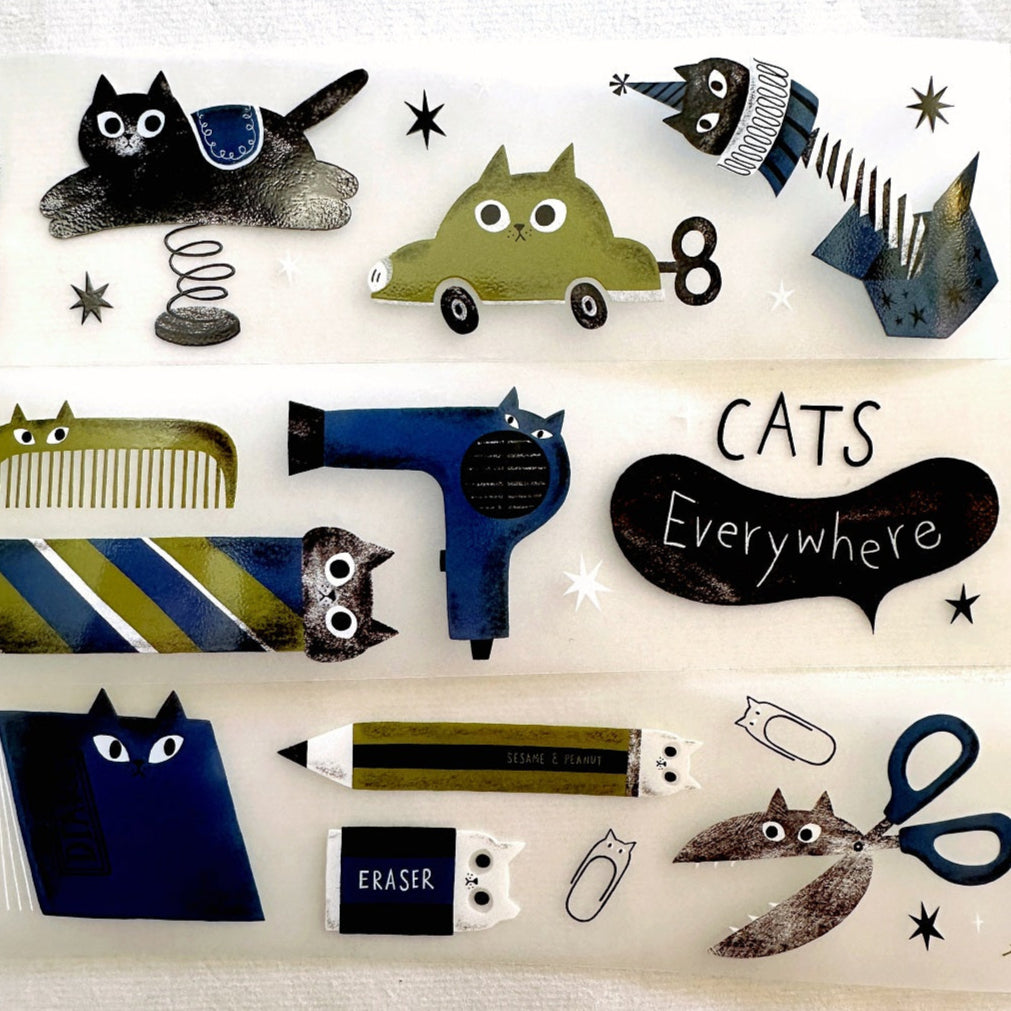 The Cats Sesame & Peanut - Cats Everywhere PET tape SAMPLES