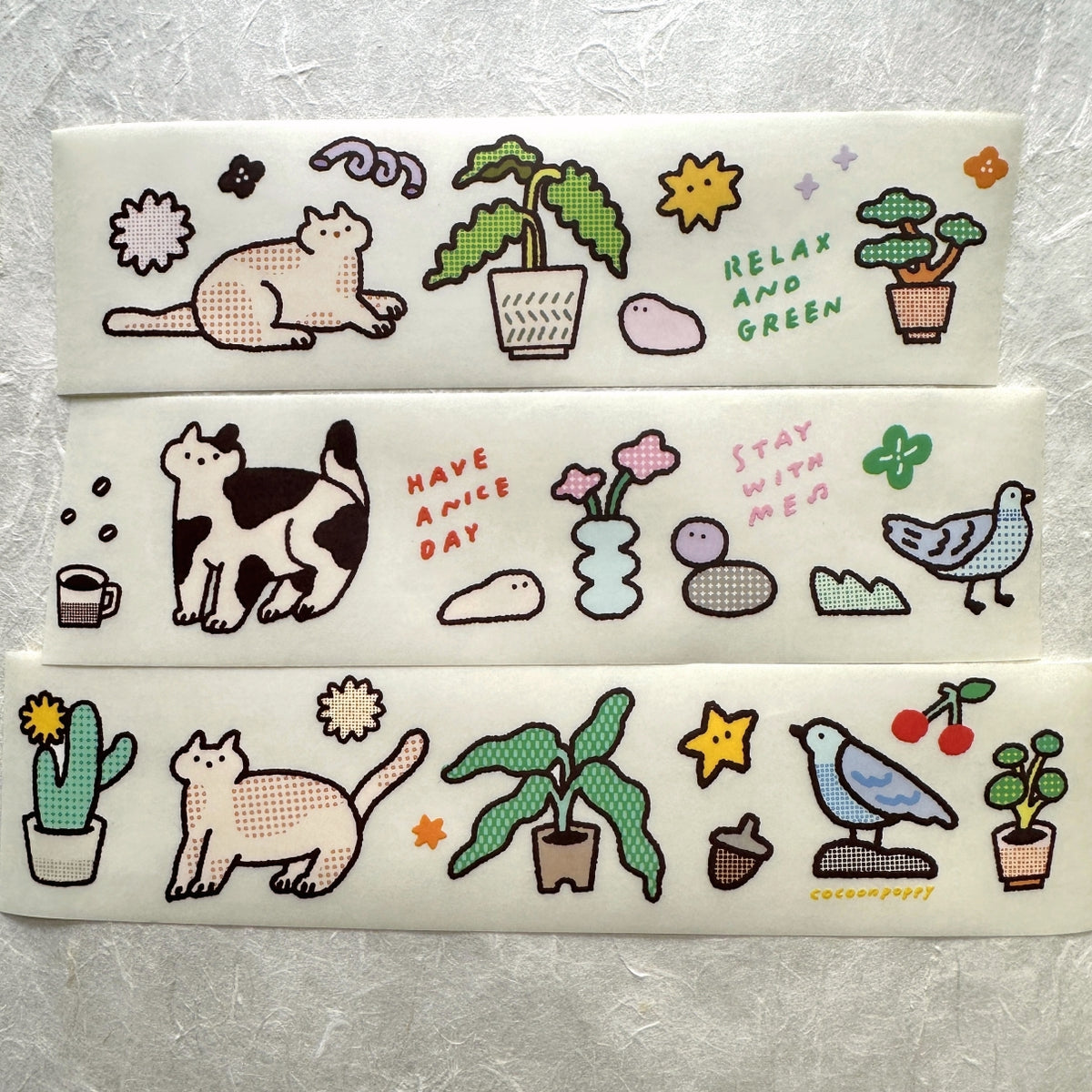 Cocoon Poppy - Relax and Green PET tape