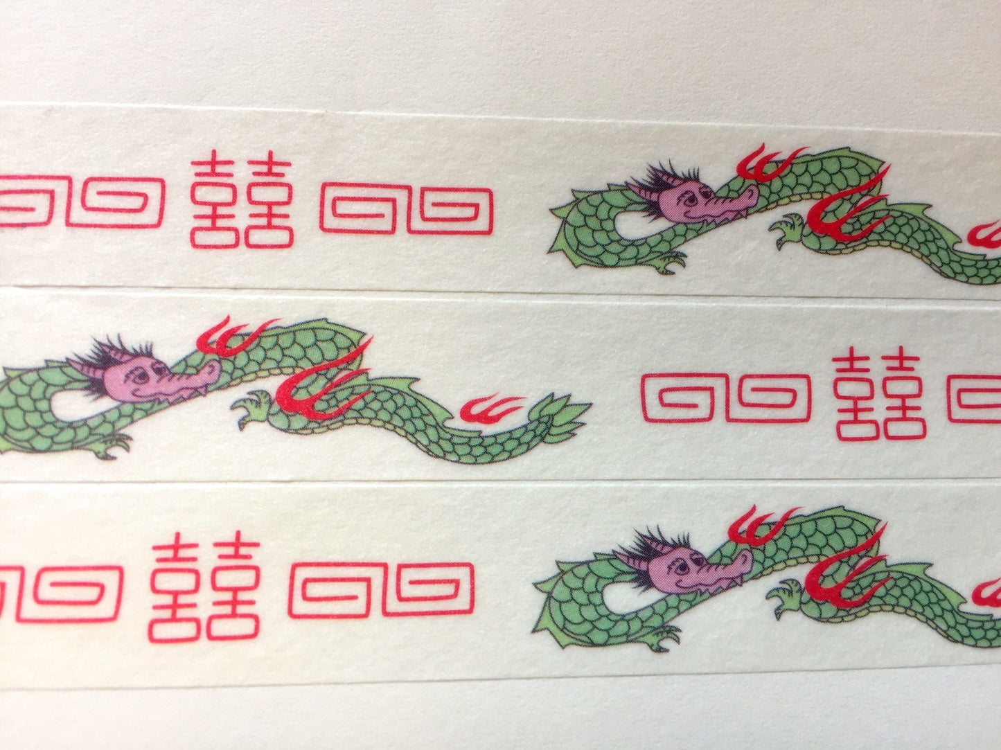 Cobato - Chinese dinnerware dragon & Red diagonal print washi tape SAMPLES