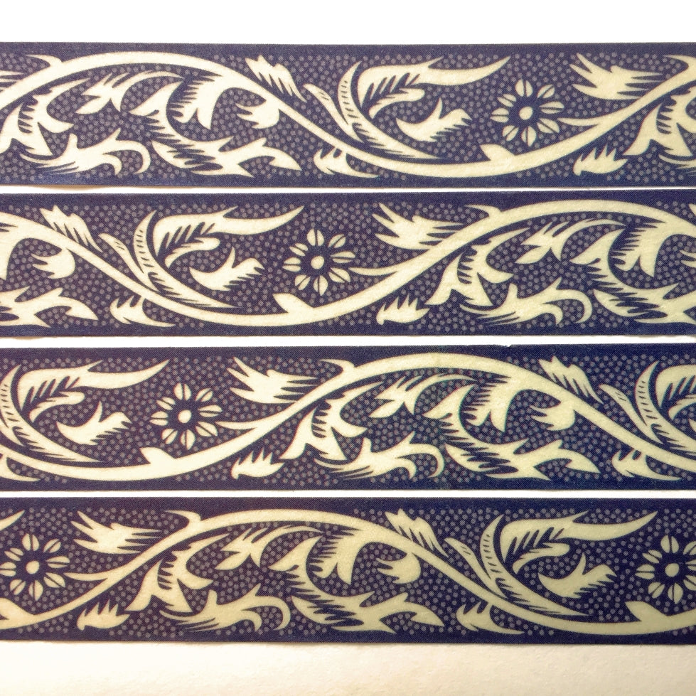 Cobato - Blue tiles & Floral scroll washi tape SAMPLES