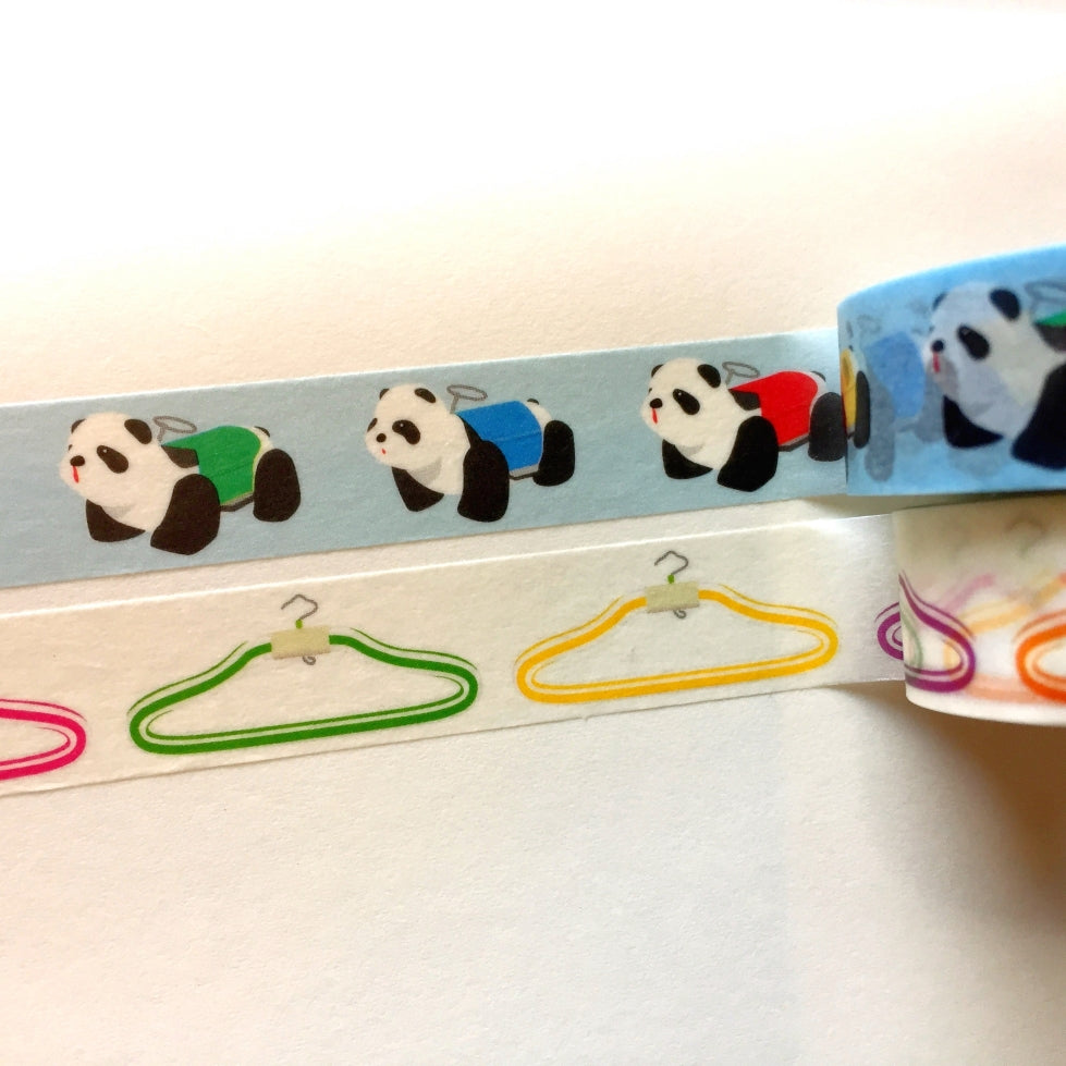 Cobato - Panda car & Coat hangers washi tape SAMPLES
