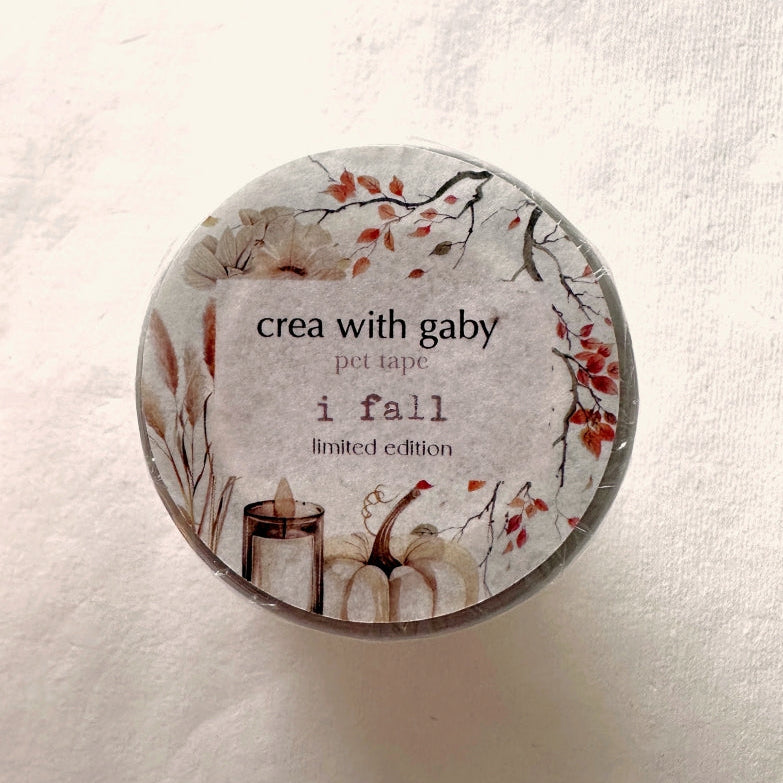 Crea with Gaby - I Fall kiss-cut crystal PET tape (7.5 cm wide) SAMPLES