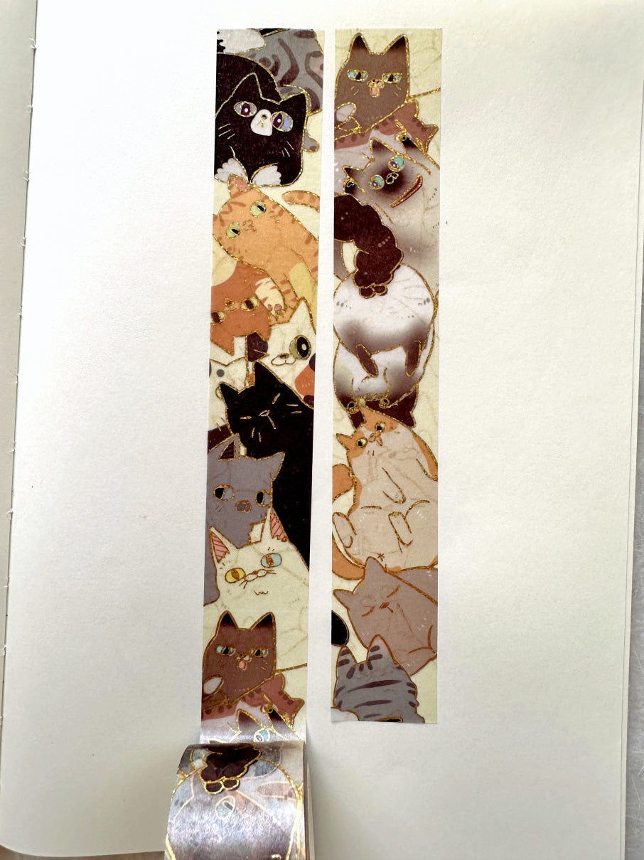 Creepyllama (Malaysia) - Meow & Sparrow gold foil washi tapes SAMPLES