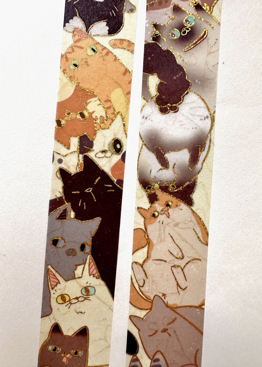 Creepyllama (Malaysia) - Meow & Sparrow gold foil washi tapes SAMPLES