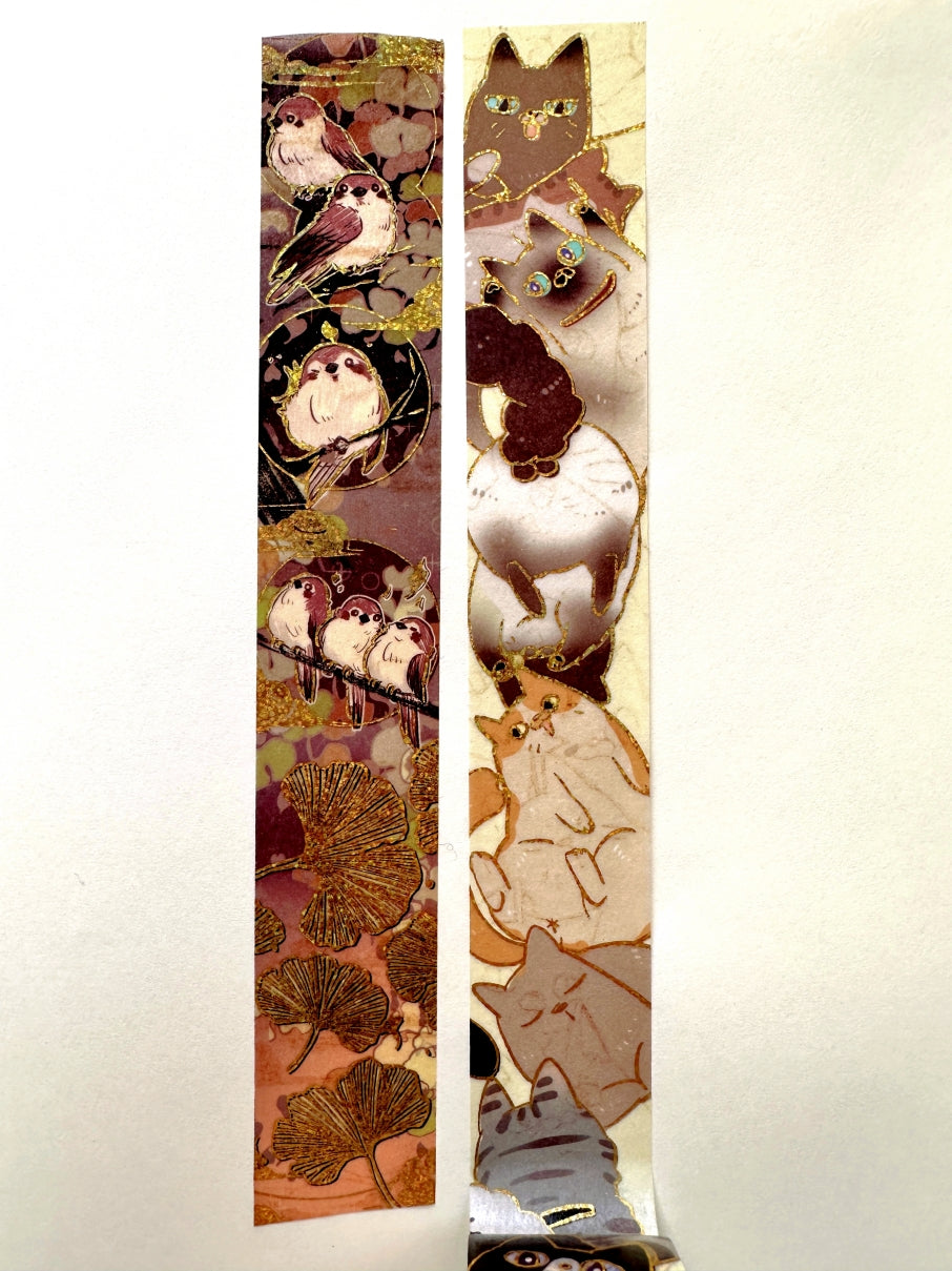 Creepyllama (Malaysia) - Meow & Sparrow gold foil washi tapes SAMPLES