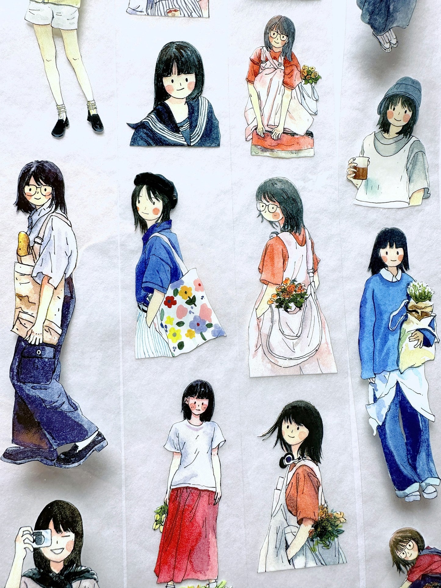 Cube Fish - Girl Portraits PET tape SAMPLES