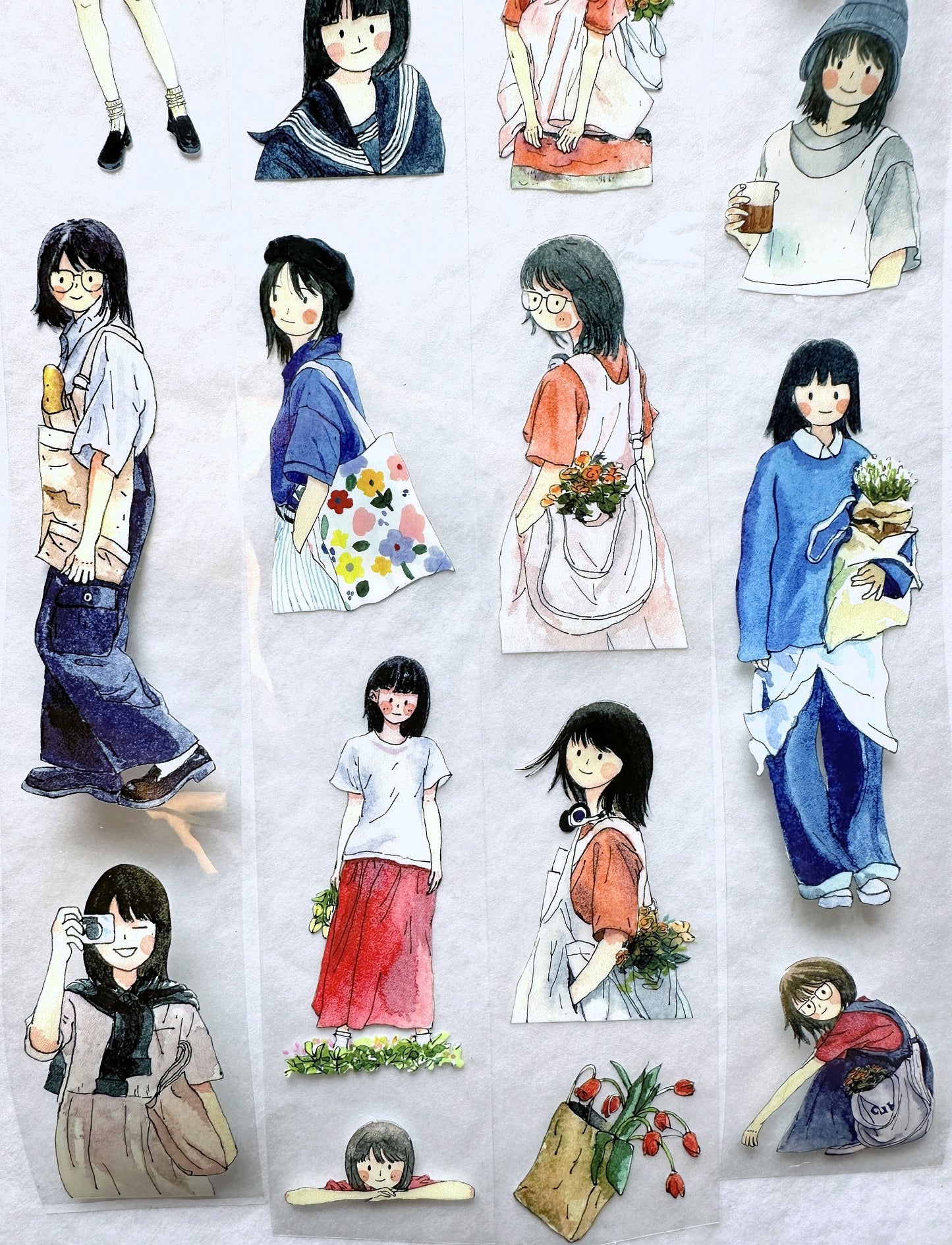 Cube Fish - Girl Portraits PET tape SAMPLES