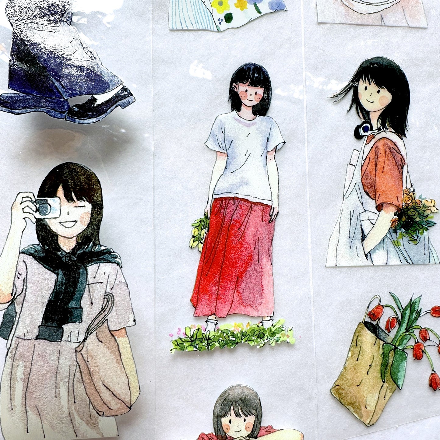 Cube Fish - Girl Portraits PET tape SAMPLES