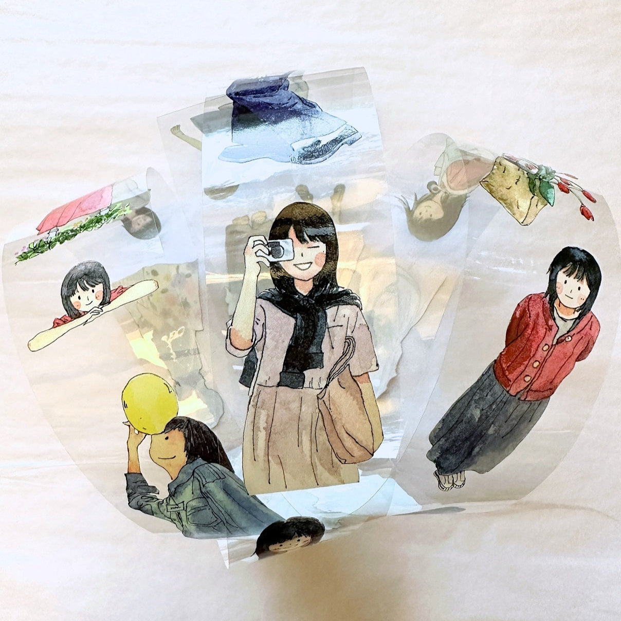 Cube Fish - Girl Portraits PET tape SAMPLES