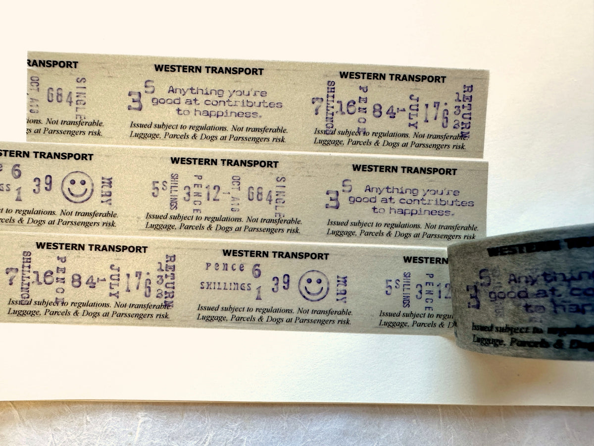 Cyanic Nature - Vintage Tickets washi tape SAMPLES