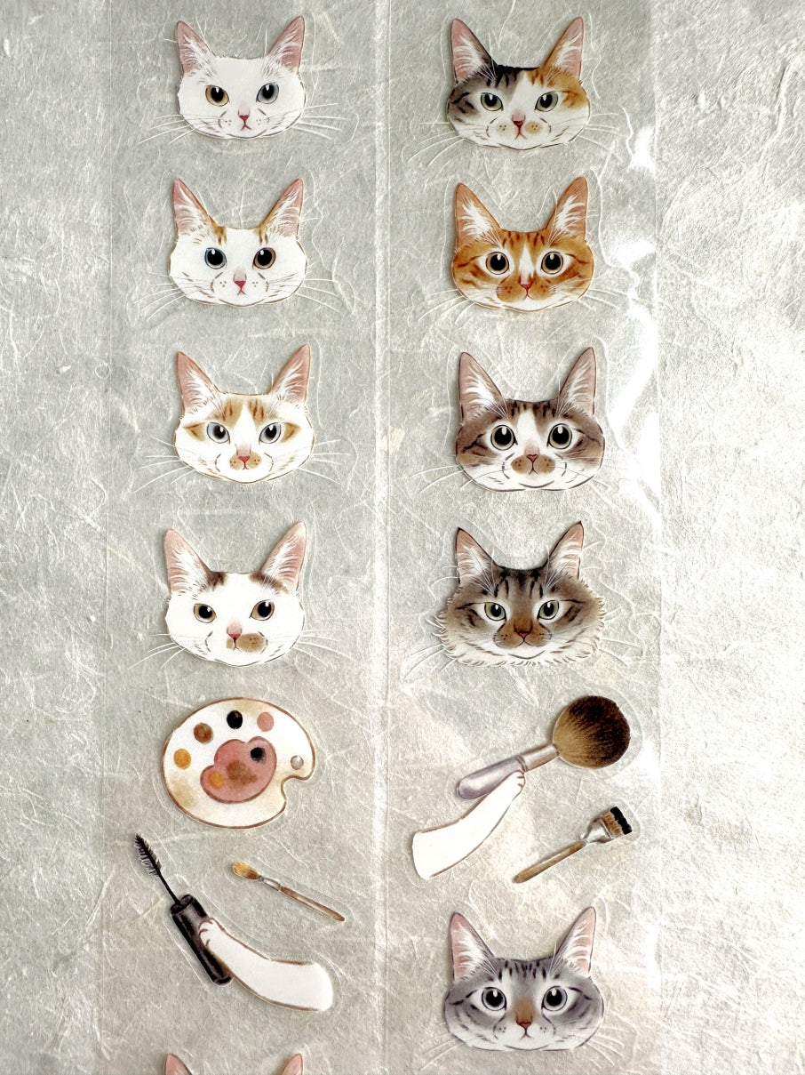 Davidcookslove - Cat Face Palette kiss-cut PET tape SAMPLES