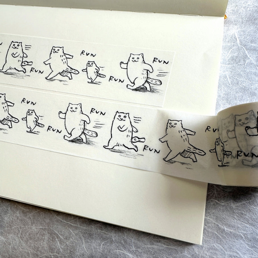 Dawning Crow - Running Cat washi tape SAMPLES