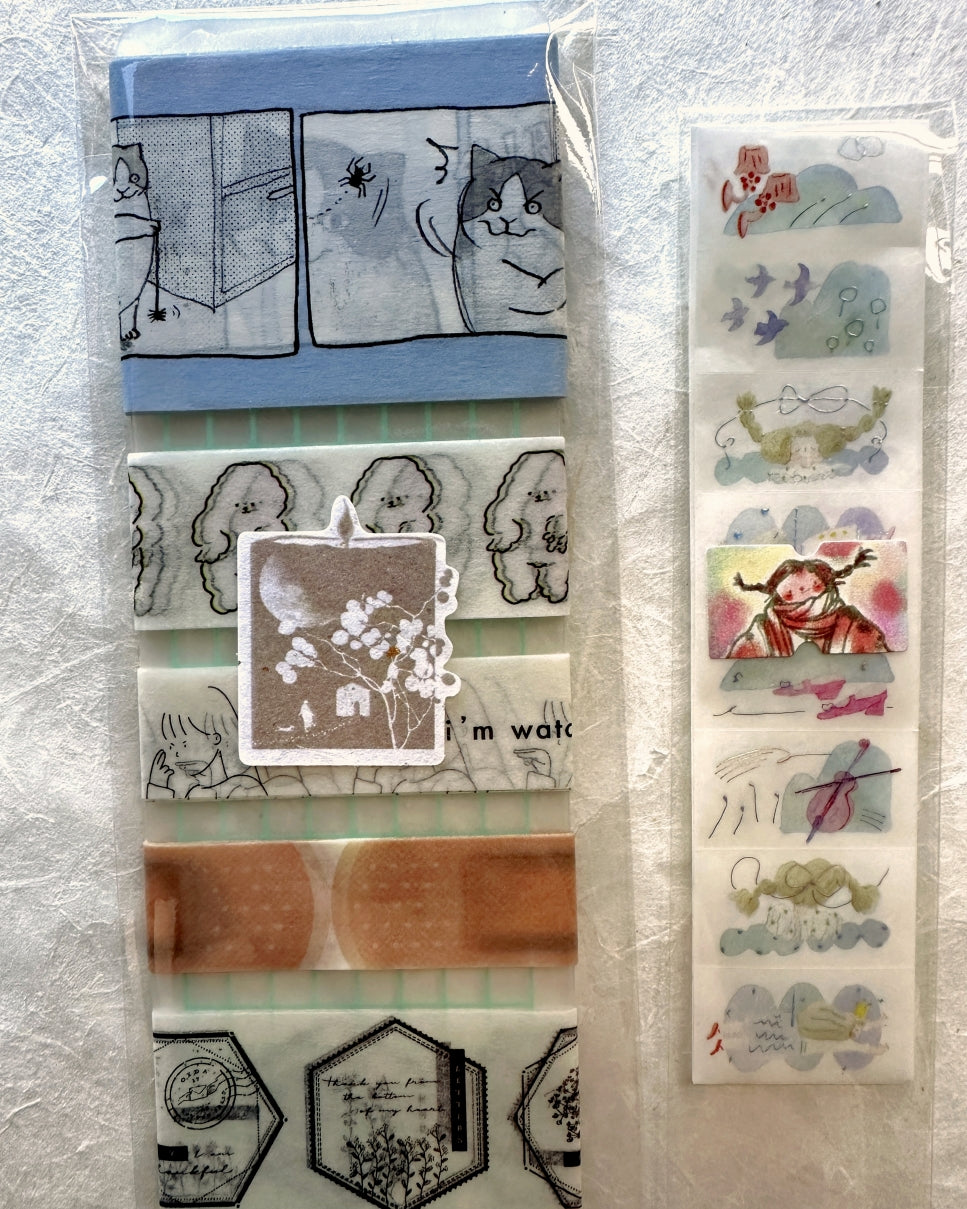 Dawning Crow - Mobu's Yoyo Show washi tape SAMPLES