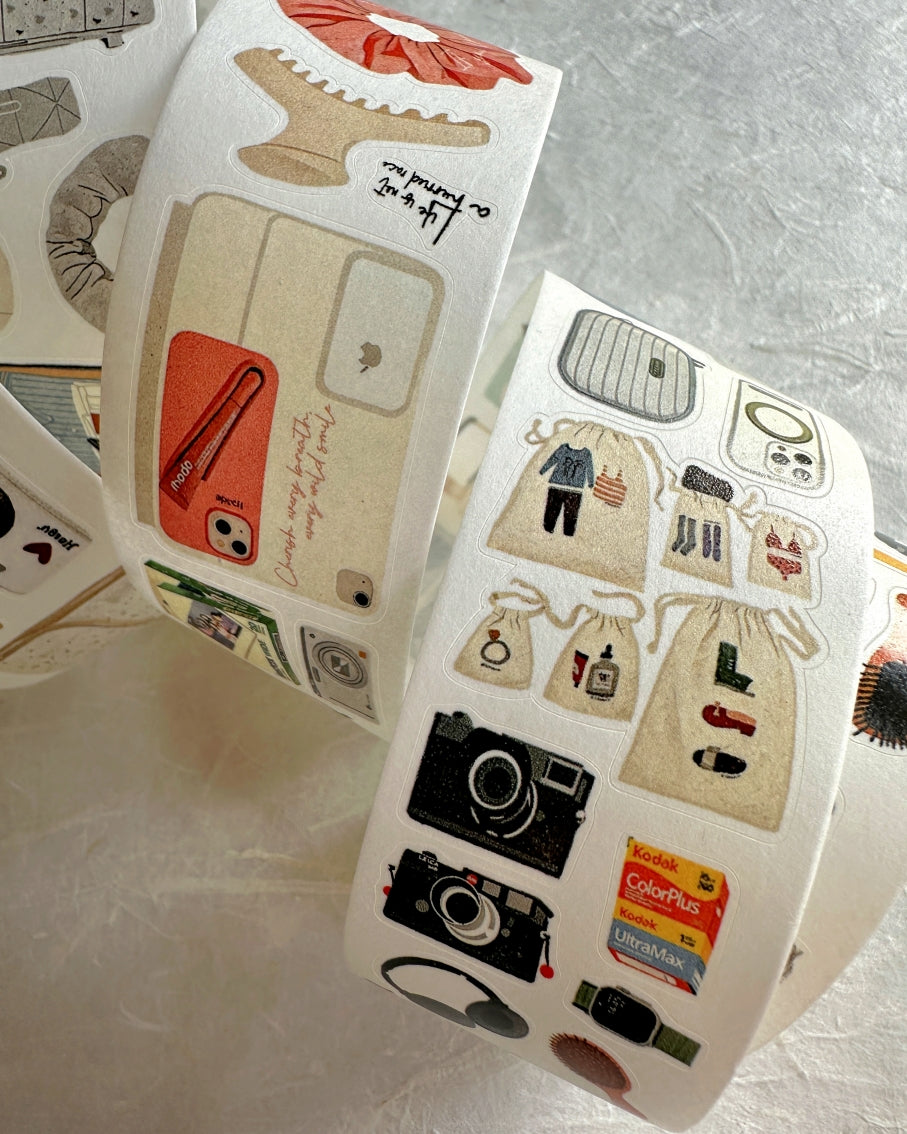 Dengdeng Studio - Travel collection kiss-cut washi tapes SAMPLES