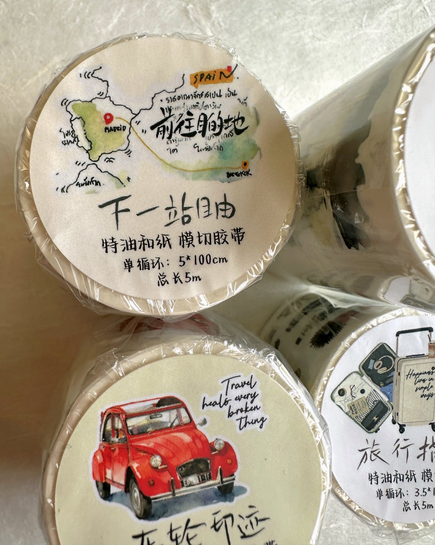 Dengdeng Studio - Travel collection kiss-cut washi tapes SAMPLES