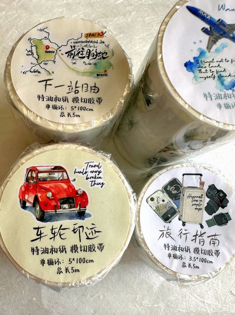 Dengdeng Studio - Travel collection kiss-cut washi tapes SAMPLES