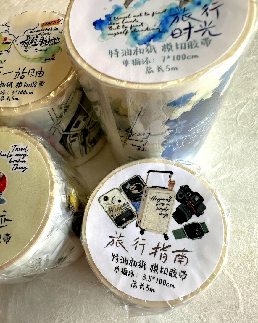 Dengdeng Studio - Travel collection kiss-cut washi tapes SAMPLES