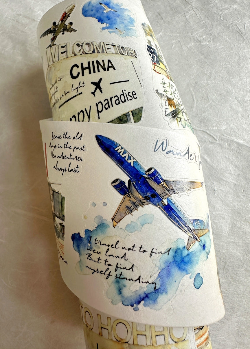 Dengdeng Studio - Travel collection kiss-cut washi tapes SAMPLES