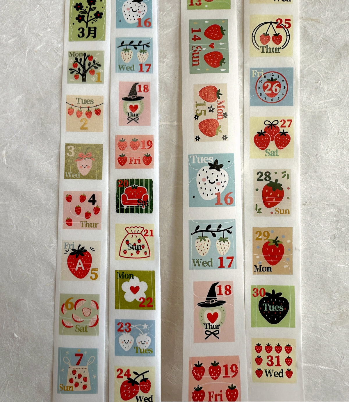 Dengdeng Studio - 2027 month-by-month date stickers kiss-cut washi tape sticker roll SAMPLES