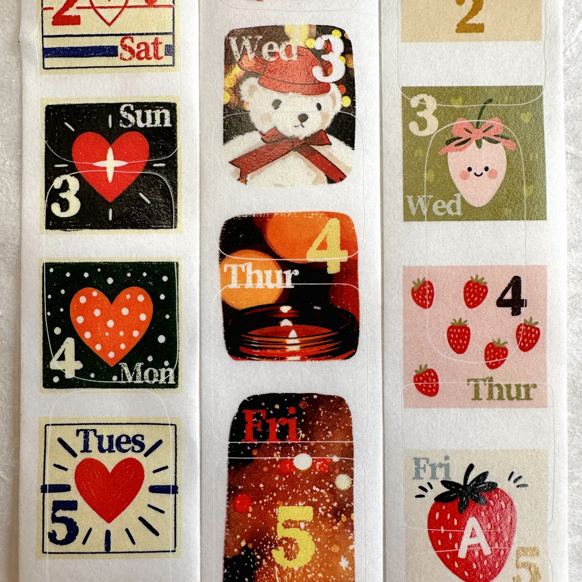Dengdeng Studio - 2027 month-by-month date stickers kiss-cut washi tape sticker roll SAMPLES