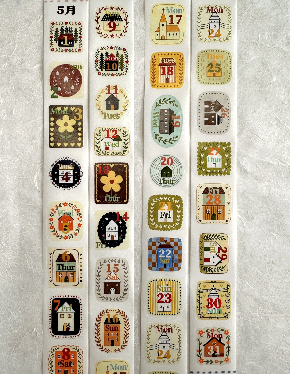 Dengdeng Studio - 2027 month-by-month date stickers kiss-cut washi tape sticker roll SAMPLES