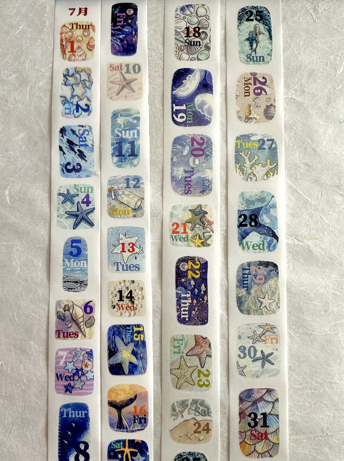 Dengdeng Studio - 2027 month-by-month date stickers kiss-cut washi tape sticker roll SAMPLES
