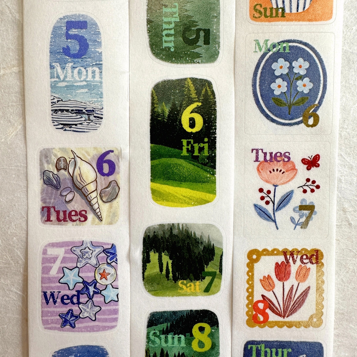 Dengdeng Studio - 2027 month-by-month date stickers kiss-cut washi tape sticker roll SAMPLES