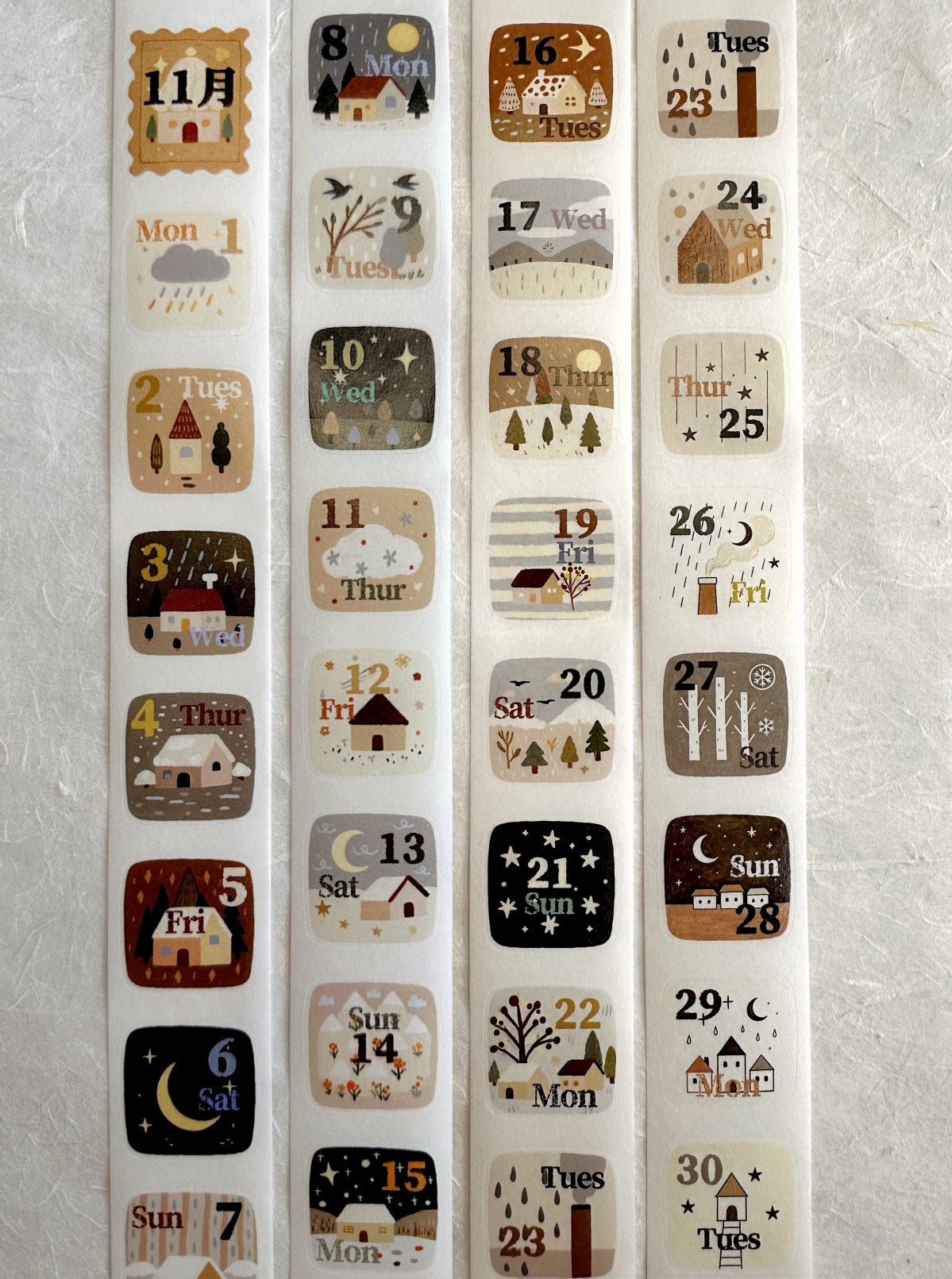 Dengdeng Studio - 2027 month-by-month date stickers kiss-cut washi tape sticker roll SAMPLES