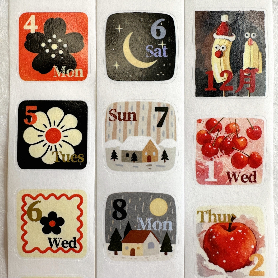 Dengdeng Studio - 2027 month-by-month date stickers kiss-cut washi tape sticker roll SAMPLES