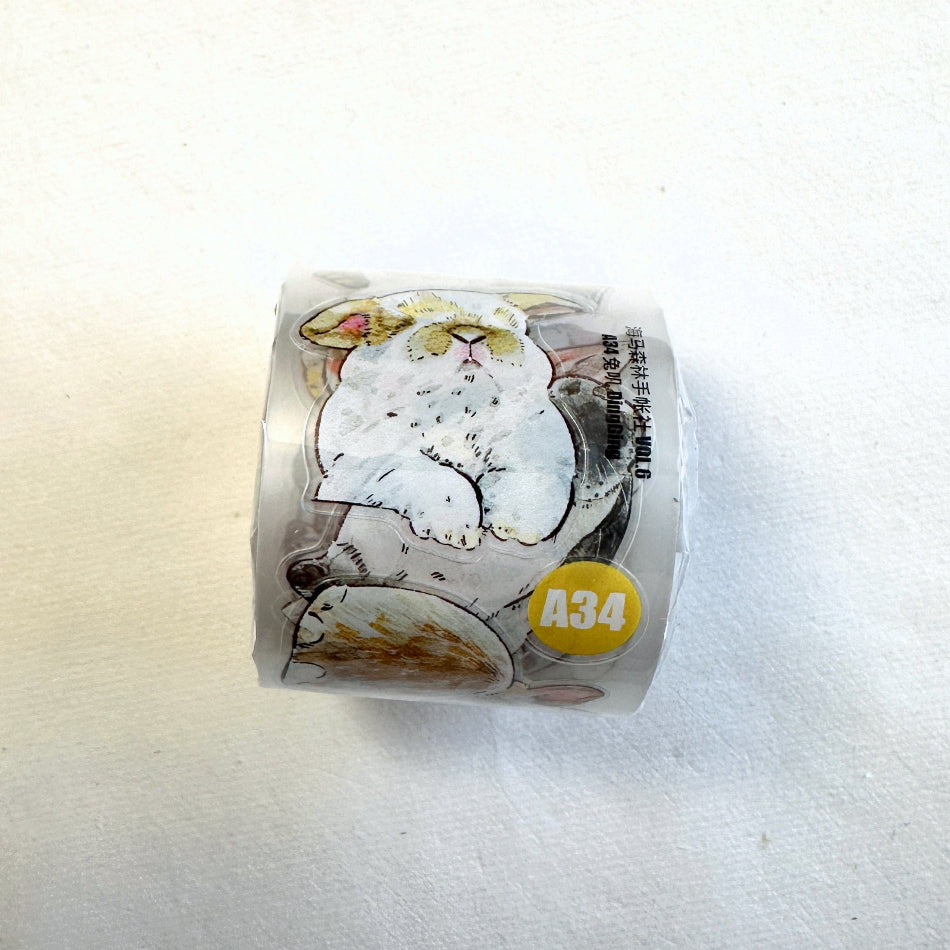 Ding Ding - Rabbit kiss-cut PET tape SAMPLES
