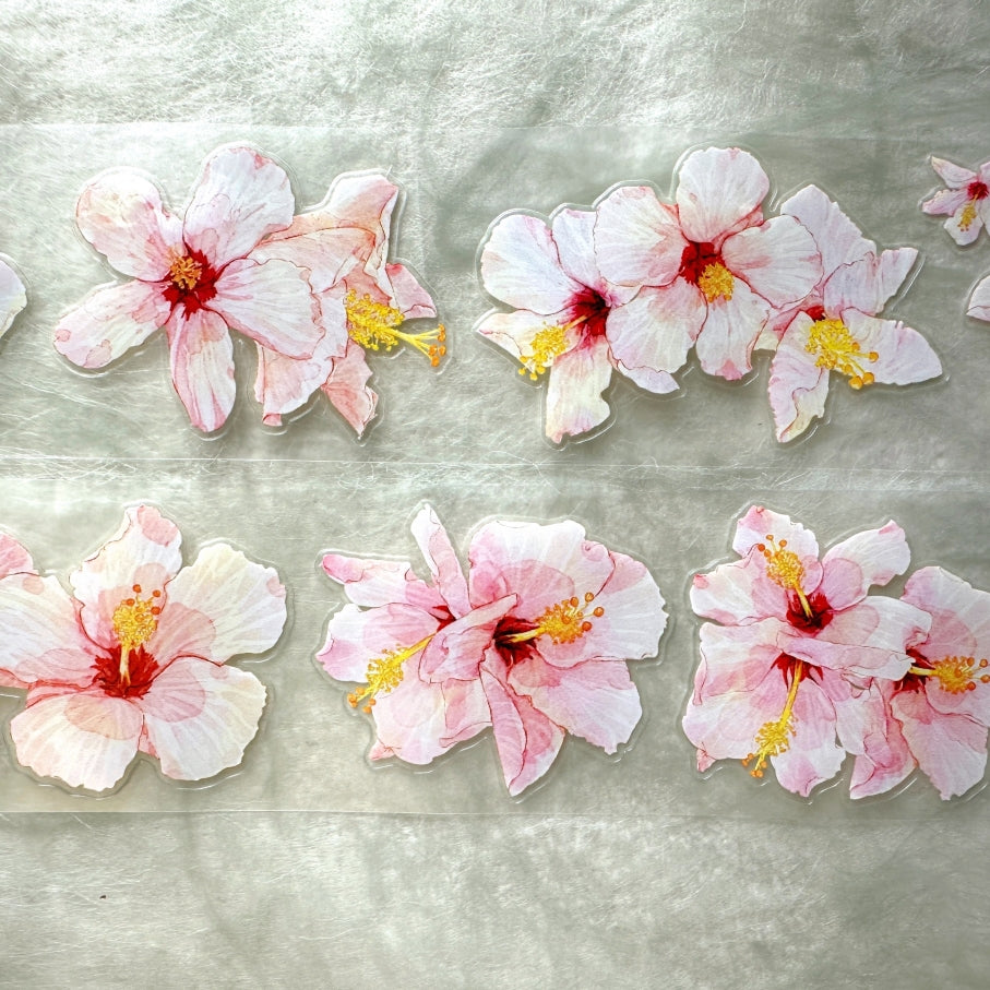 Ding Ding - Hibiscus kiss-cut PET tape SAMPLES