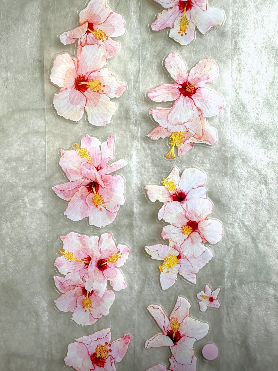 Ding Ding - Hibiscus kiss-cut PET tape SAMPLES