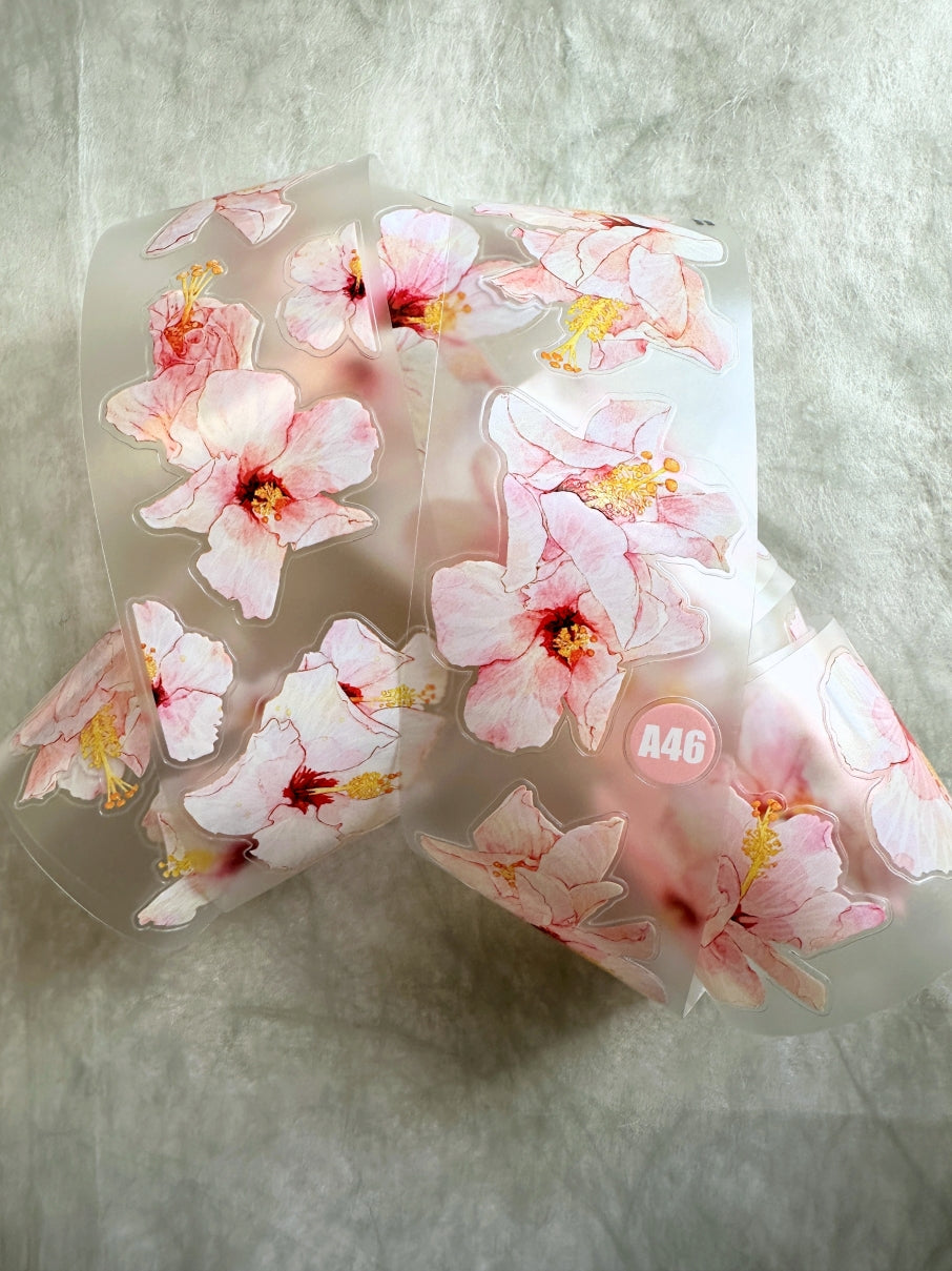 Ding Ding - Hibiscus kiss-cut PET tape SAMPLES