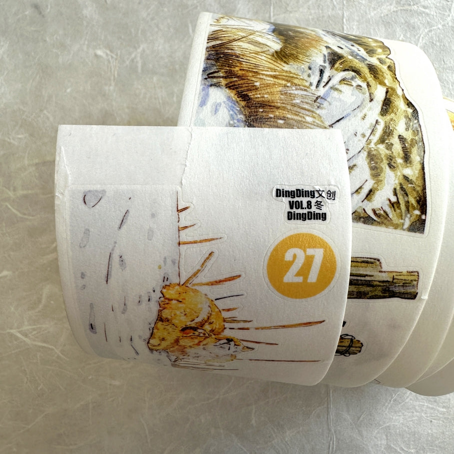 Ding Ding - Winter washi loop 333 cm | **DISCOUNTED due to mild edge damage at start of roll (stickers are unharmed!)**