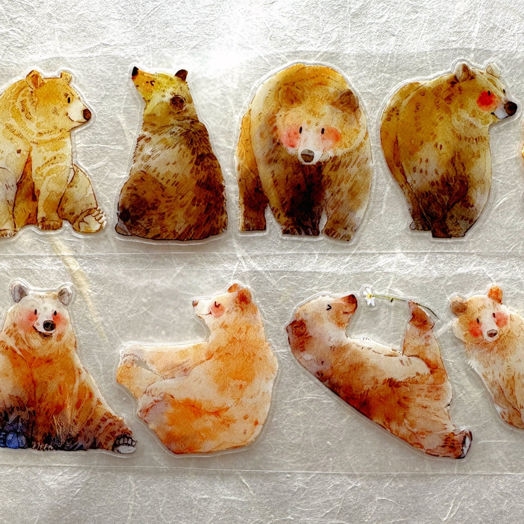 Ding Ding - Chubby bear kiss-cut PET tape SAMPLES