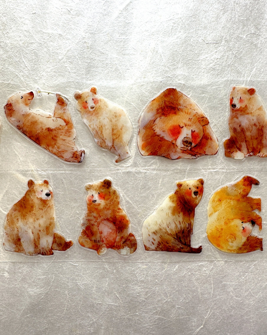 Ding Ding - Chubby bear kiss-cut PET tape SAMPLES